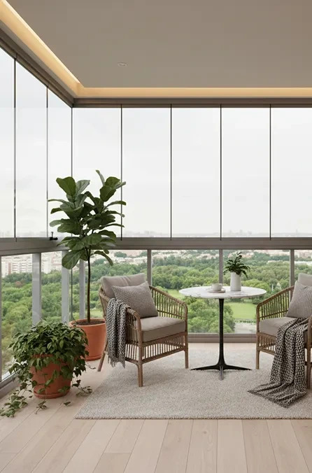 Уютный балкон после отделки под ключ